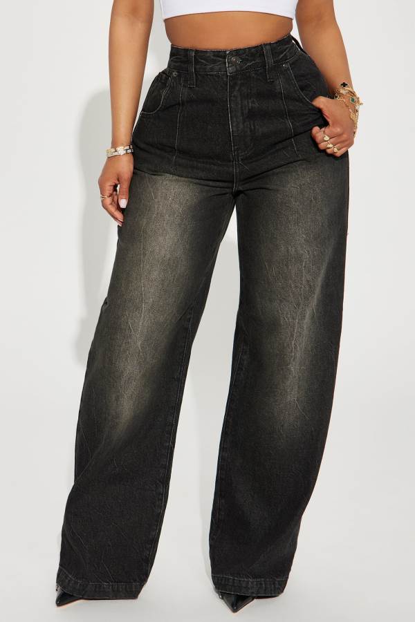 Black Wash Fashion Nova Wouldn't Mind Tinted Baggy Women Jeans USA | 416920WHI