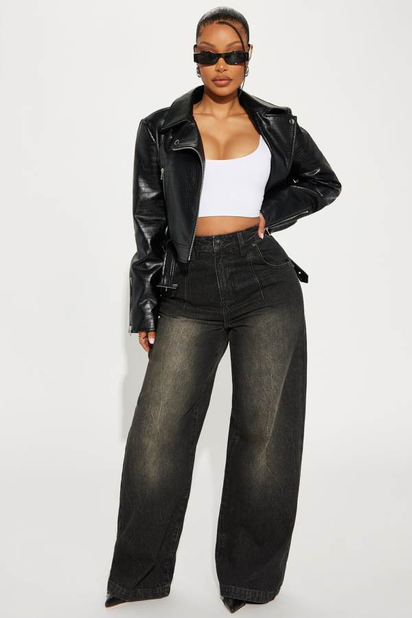 Black Wash Fashion Nova Wouldn\'t Mind Tinted Baggy Women Jeans USA | 416920WHI