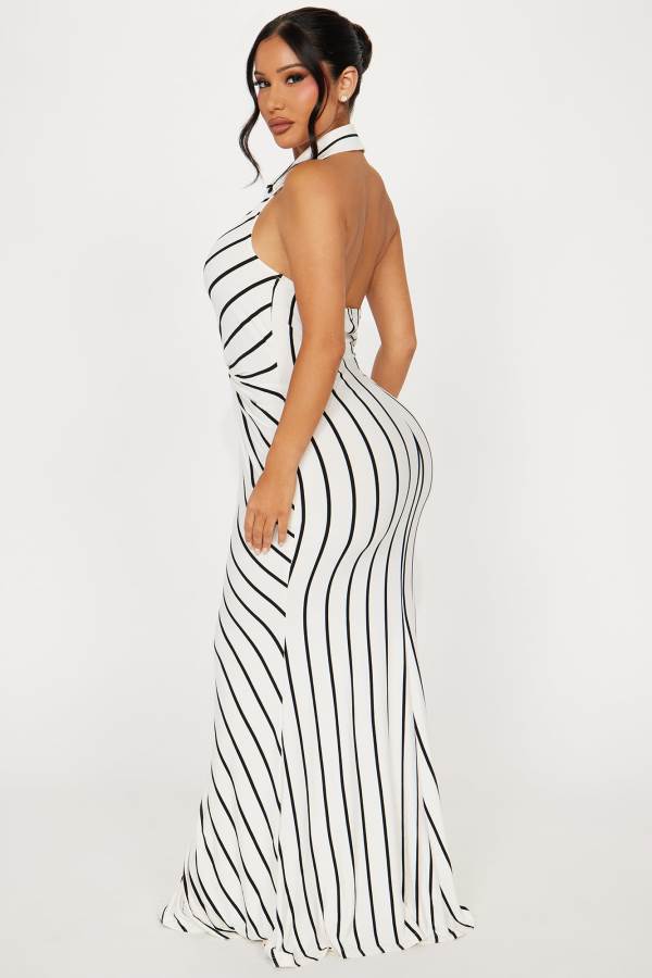 Black / White Fashion Nova You Better Maxi Women Dress USA | 152463XNR