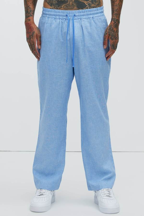 Blue Fashion Nova Bahamas Linen Men Pants USA | 892476ZSR