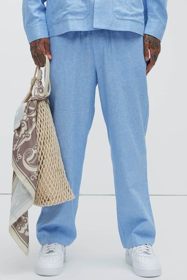 Blue Fashion Nova Bahamas Linen Men Pants USA | 892476ZSR