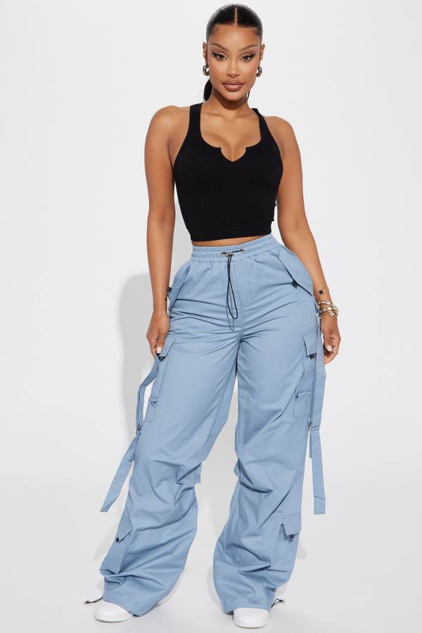 Blue Fashion Nova Don\'t Mess Around Cargo Women Pants USA | 746813SQH