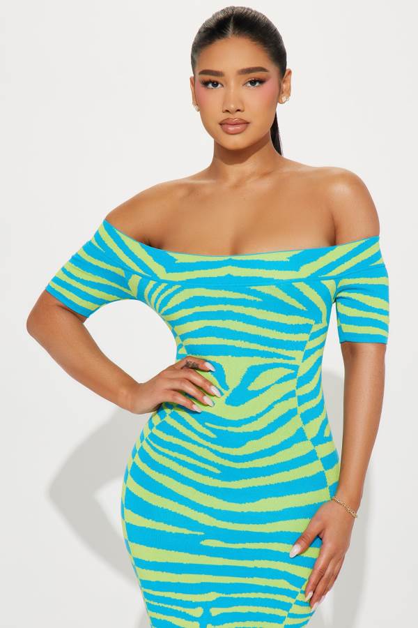 Blue Fashion Nova In The Wild Sweater Midi Women Dress USA | 407956YPK