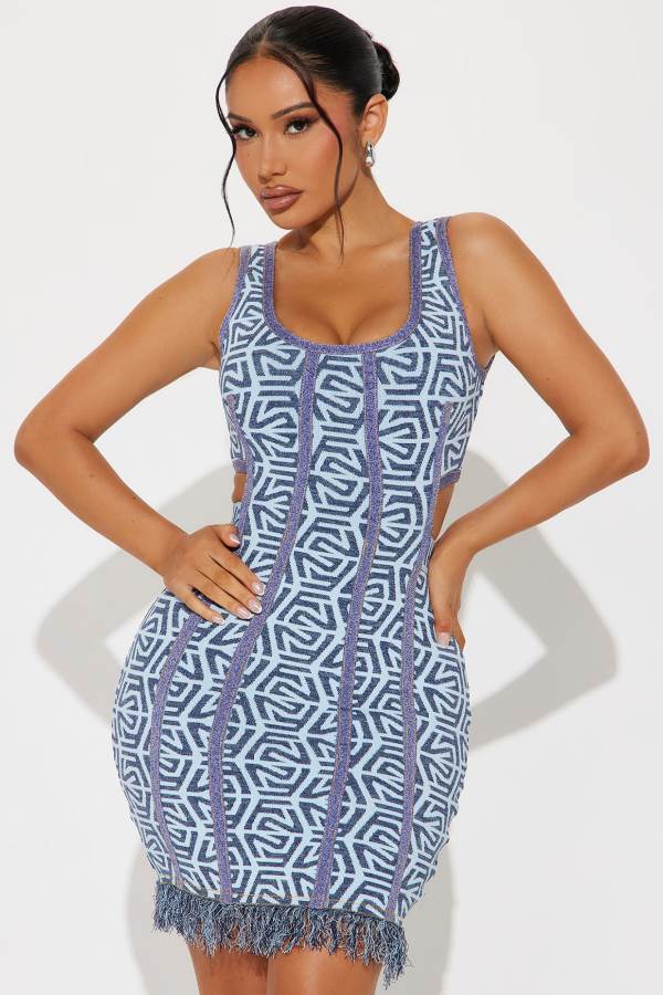 Blue Fashion Nova Rio Days Bandage Mini Women Dress USA | 613720TEU