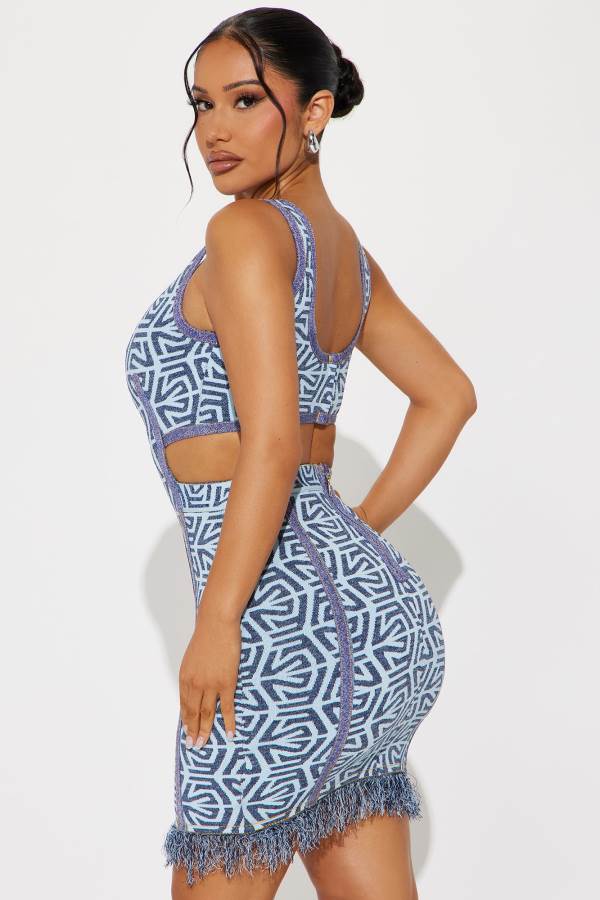 Blue Fashion Nova Rio Days Bandage Mini Women Dress USA | 613720TEU