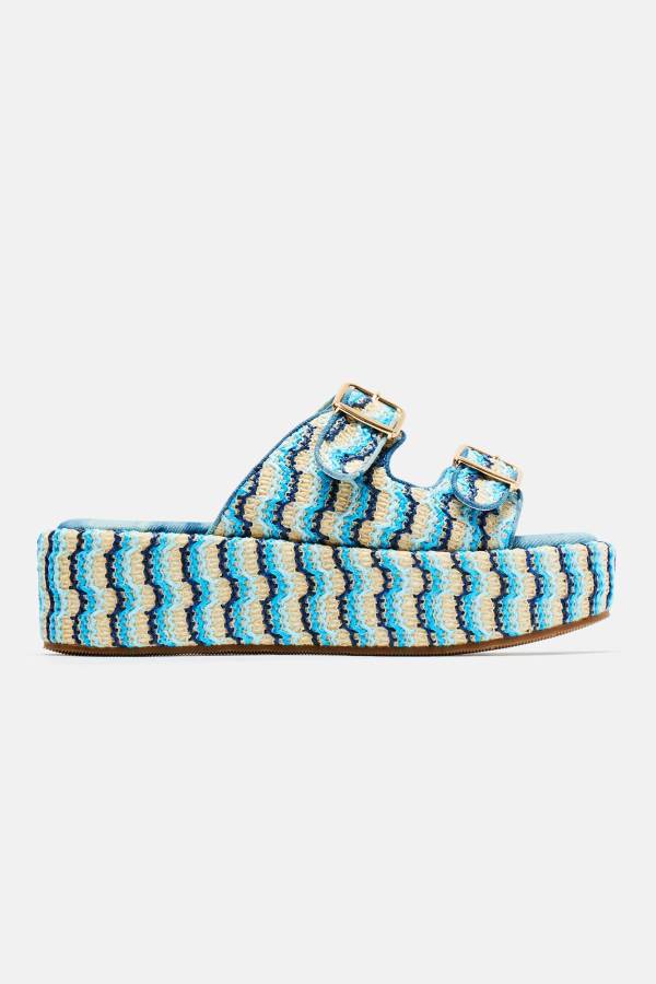 Blue Fashion Nova Stay Chill Flatform Women Sandals USA | 756139SRJ