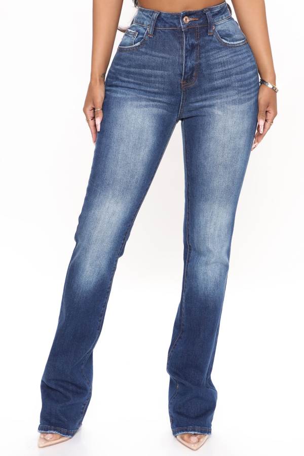 Blue Wash Fashion Nova Classic High Rise Bootcut Women Jeans USA | 653412SYT