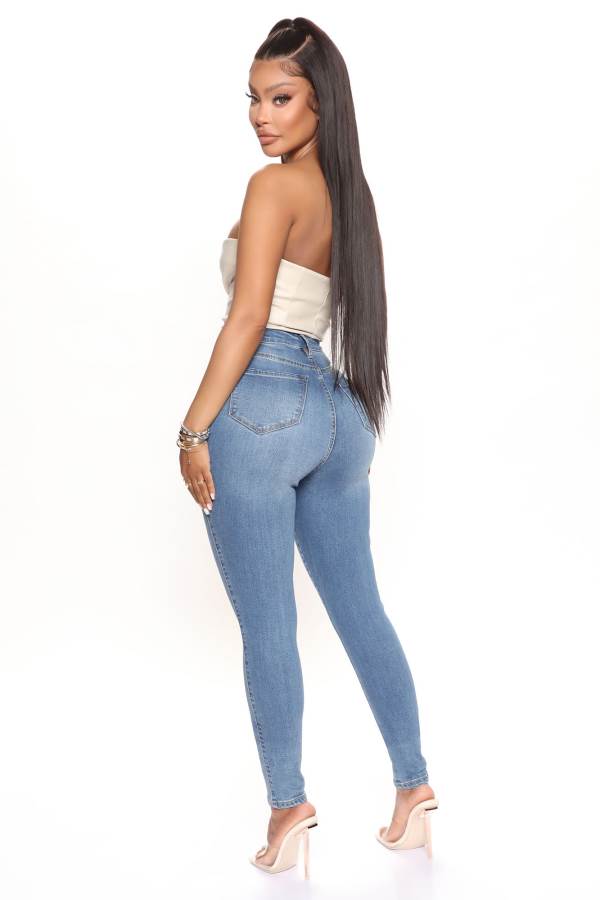 Blue Wash Fashion Nova Dare Devil High Rise Skinny Women Jeans USA | 189734TQP