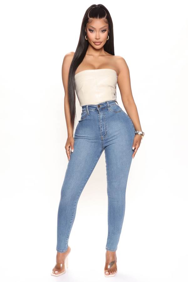 Blue Wash Fashion Nova Dare Devil High Rise Skinny Women Jeans USA | 189734TQP