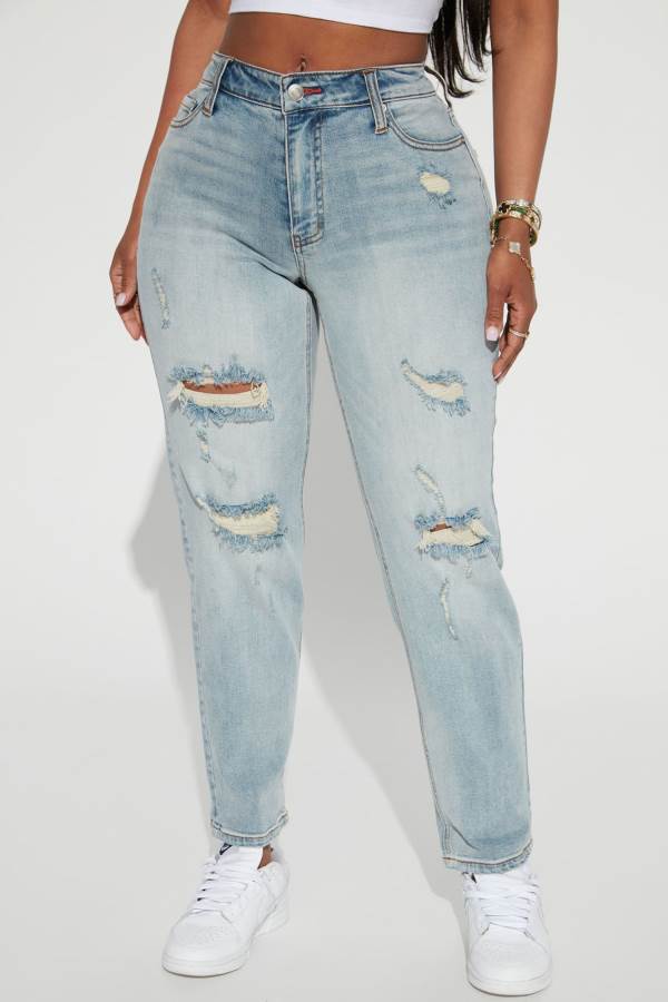 Blue Wash Fashion Nova Gerrit Boyfriend Women Jeans USA | 126095AGF