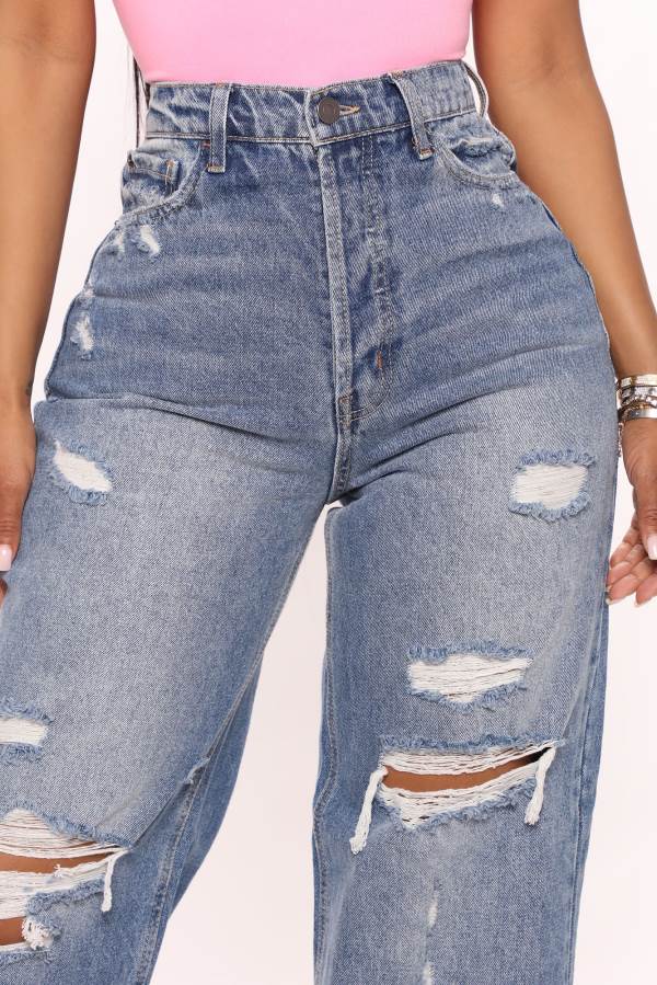 Blue Wash Fashion Nova On Trend 90's Baggy Women Jeans USA | 542981ILW