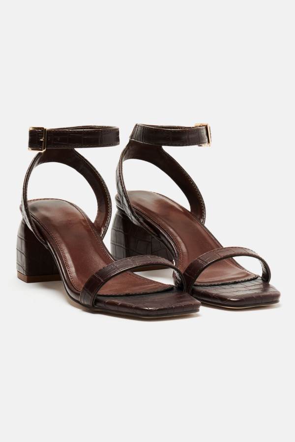 Brown Fashion Nova Almost Daily Heeled Women Sandals USA | 701965YHB