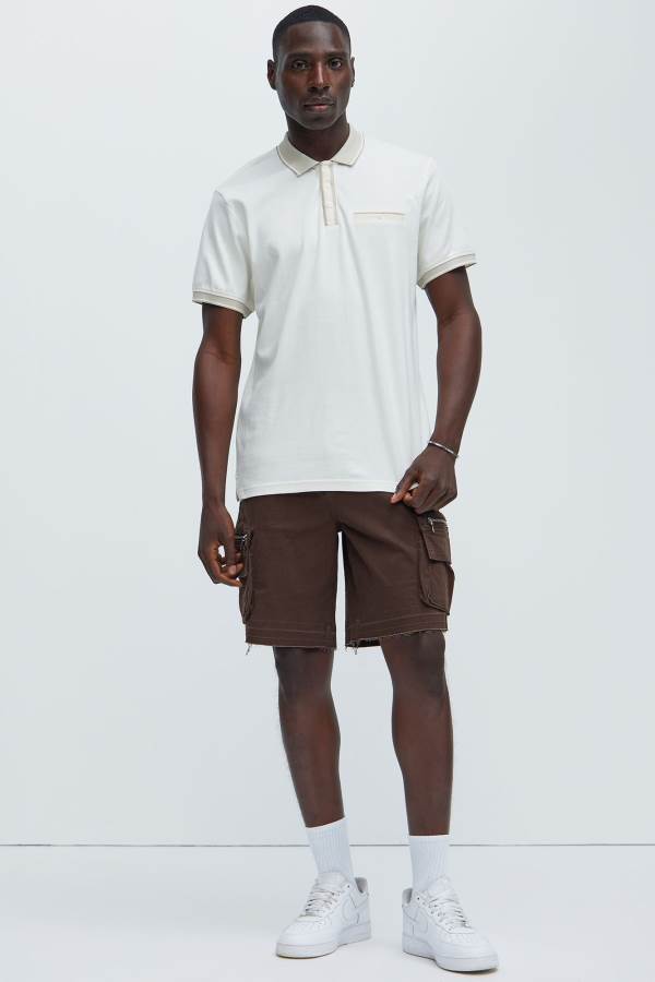 Brown Fashion Nova Deylen Cargo Relaxed Men Shorts USA | 305861SKO