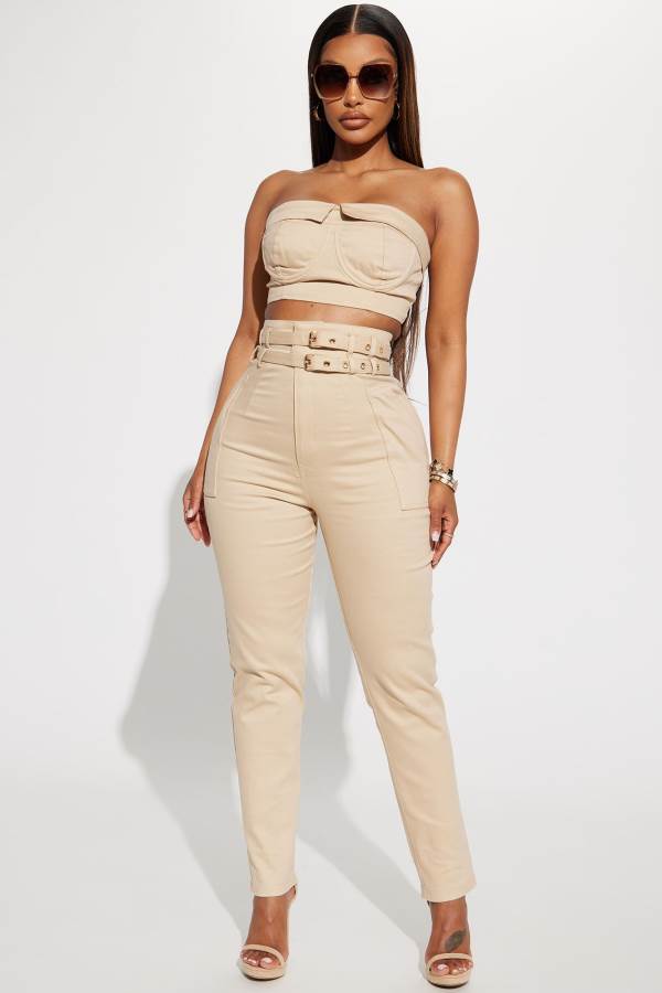 Brown Fashion Nova Going Back Pant Set Women Pants USA | 567310LXA