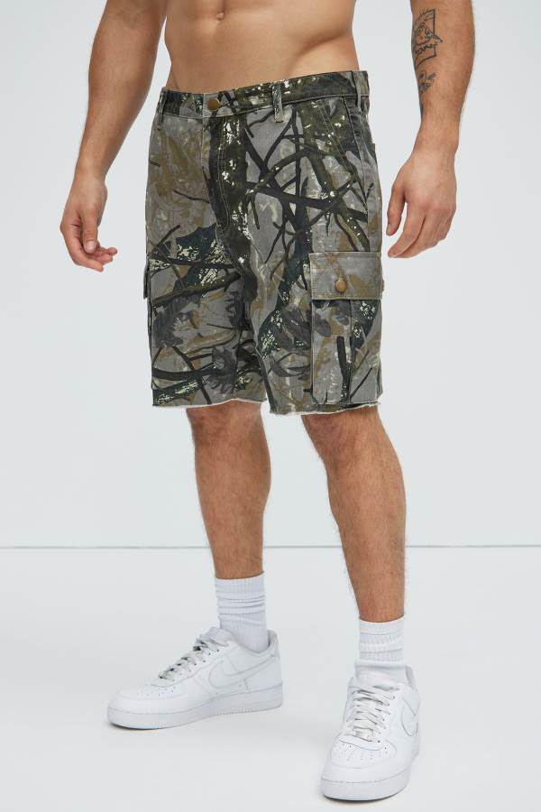 Brown Fashion Nova In The Wild Cargo Men Shorts USA | 425790OHC