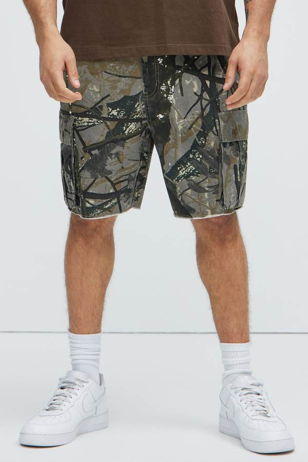 Brown Fashion Nova In The Wild Cargo Men Shorts USA | 425790OHC