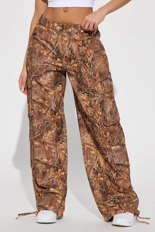 Brown Fashion Nova On The Hunt Camo Cargo Women Pants USA | 843017BUA