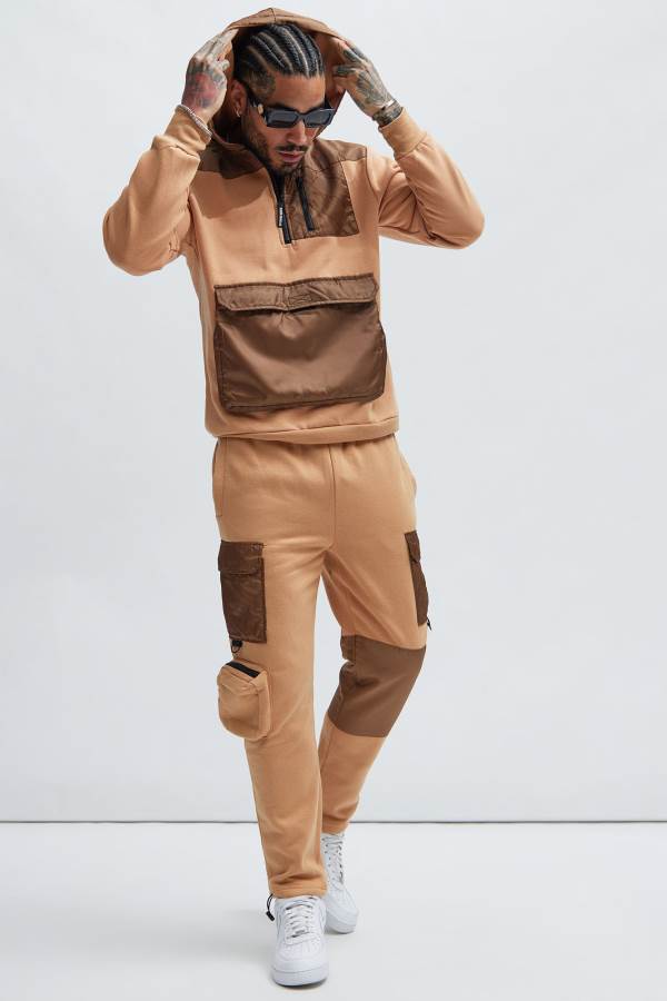 Brown Fashion Nova Stay Ready Cargo Men Sweatpants USA | 794026OKA