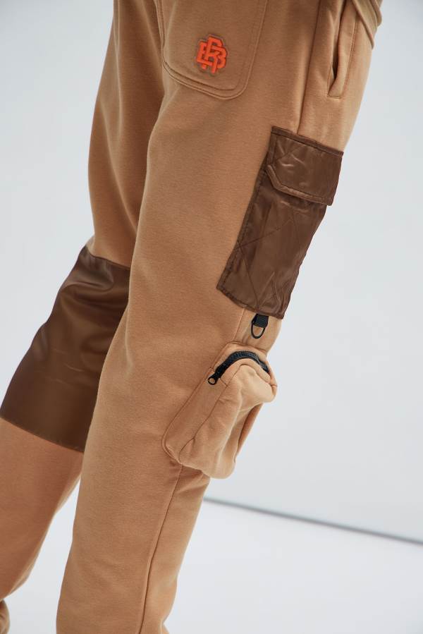 Brown Fashion Nova Stay Ready Cargo Men Sweatpants USA | 794026OKA