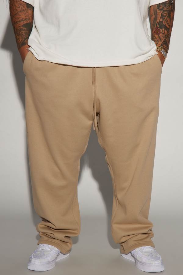 Brown Fashion Nova Tyson Heavyweight Straight Men Sweatpants USA | 946135AZP