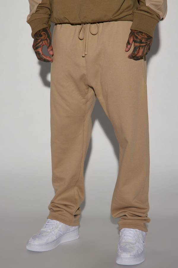 Brown Fashion Nova Tyson Heavyweight Straight Men Sweatpants USA | 946135AZP