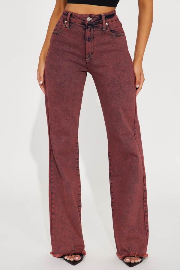 Burgundy Fashion Nova Sonoma Stretch Flare Women Jeans USA | 790815EJL