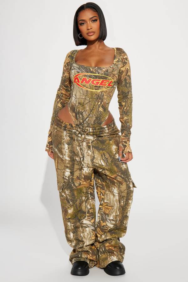 Camo Fashion Nova Angel Baby Camo Wide Leg Women Pants USA | 768321PYO