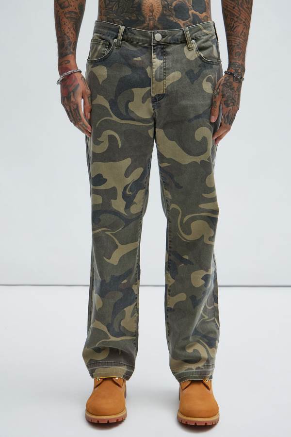 Camo Fashion Nova Won't Do Camo Straight Men Pants USA | 957634GDN