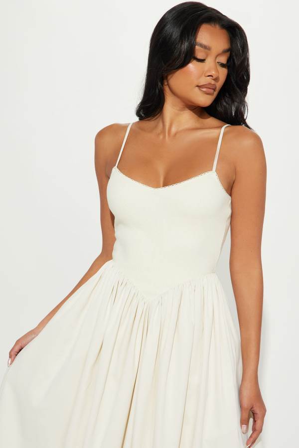 Cream Fashion Nova Classic Midi Women Dress USA | 578029YFJ