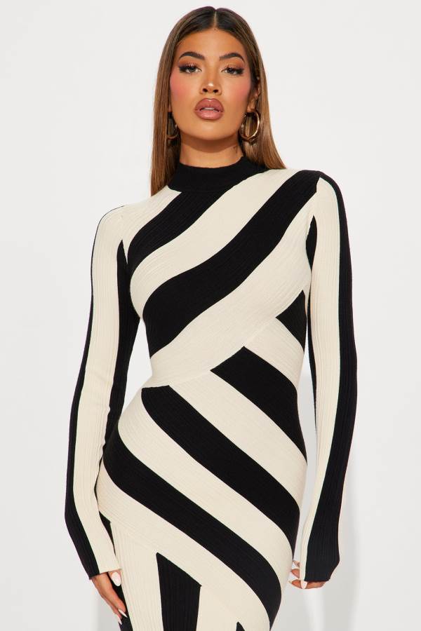 Cream Fashion Nova Mandy Sweater Midi Women Dress USA | 649582GFW