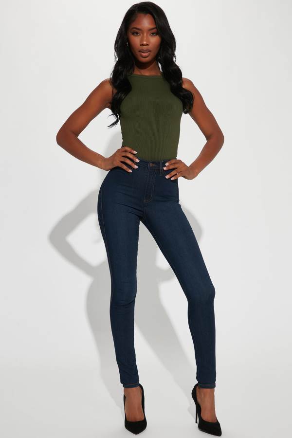 Dark Blue Fashion Nova Tall Classic High Waist Skinny Women Jeans USA | 219074GEX