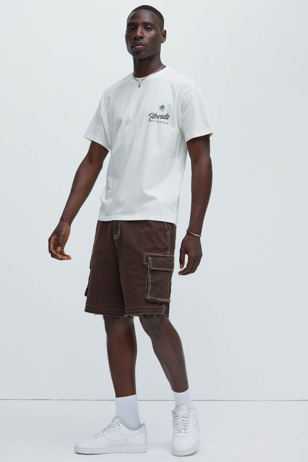 Dark Brown Fashion Nova Dawson Cargo Relaxed Men Shorts USA | 602539FNH