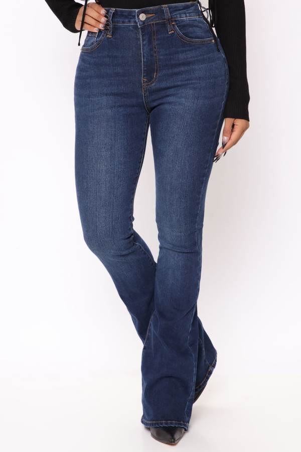 Dark Wash Fashion Nova Affair Of The Flare Stretch Women Jeans USA | 798145IGN