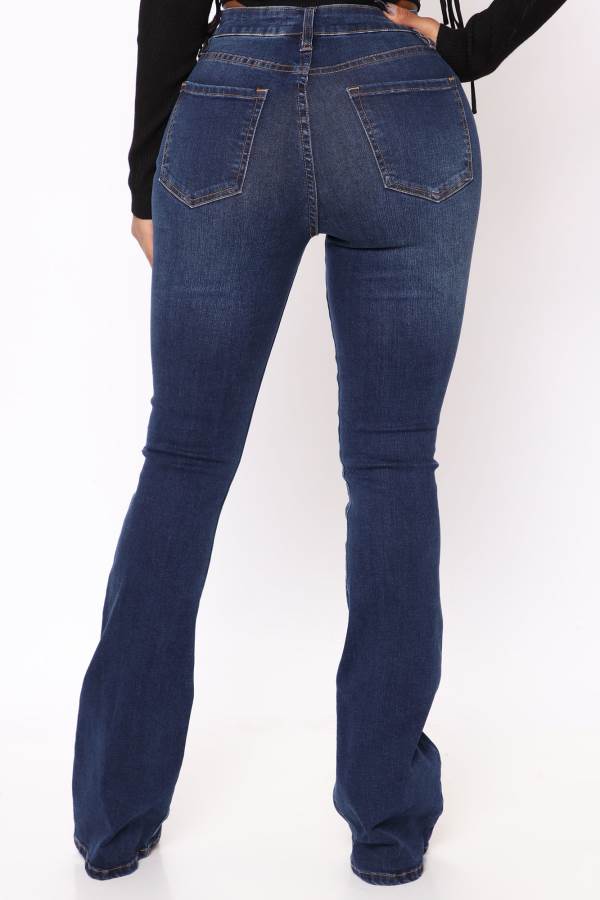 Dark Wash Fashion Nova Affair Of The Flare Stretch Women Jeans USA | 798145IGN