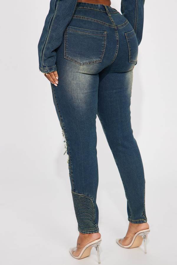 Dark Wash Fashion Nova Contenta Tinted Stretch Women Jeans USA | 259640DYK