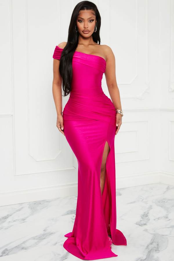 Fuchsia Fashion Nova Save A Dance Maxi Women Dress USA | 972865ZUA