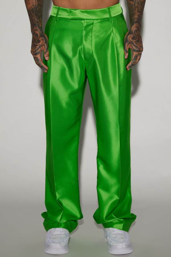 Green Fashion Nova Call On Me Relaxed Flare Men Pants USA | 150836BAT