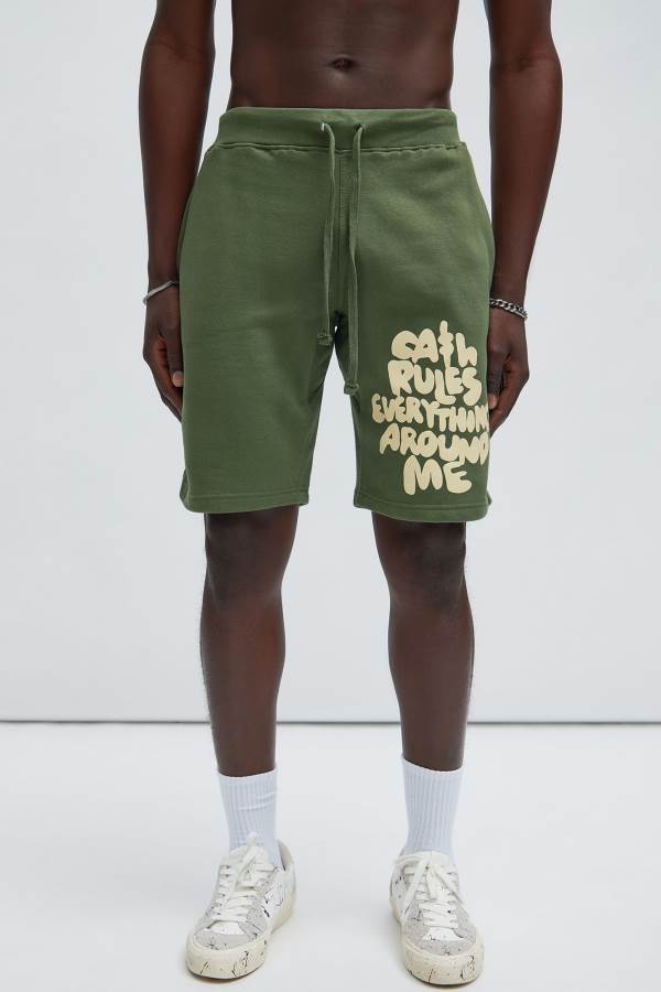 Green Fashion Nova Cash Rules Men Sweatshorts USA | 725901FRJ