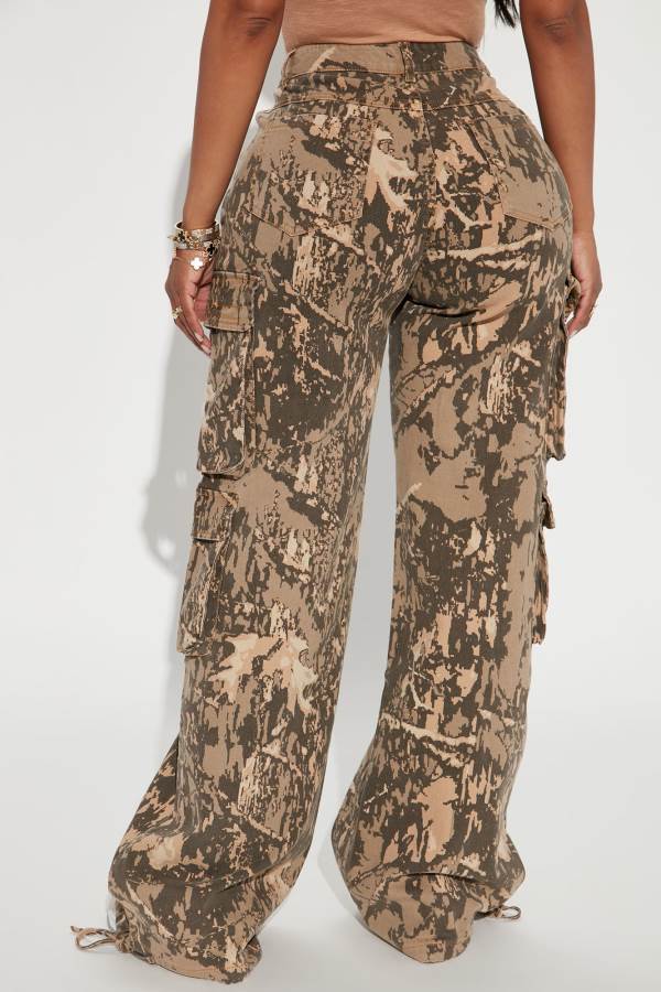 Green Fashion Nova Topanga Camo Cargo Women Pants USA | 749203NWG