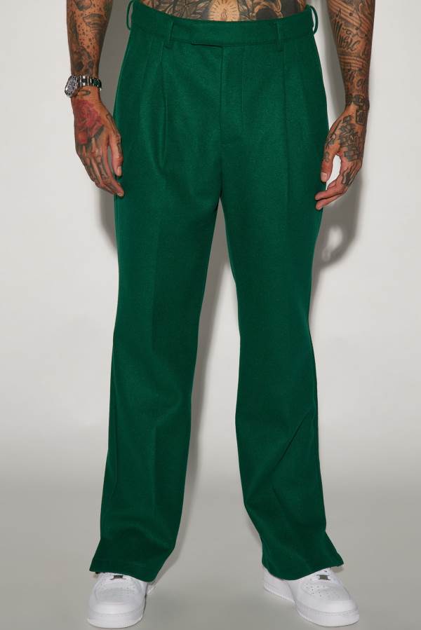 Green Fashion Nova Zip It Out Relaxed Flare Men Pants USA | 520169HVA