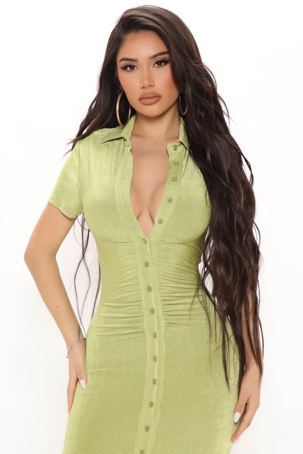 Green Yellow Fashion Nova Silky Smooth Slinky Maxi Women Dress USA | 396847HKJ