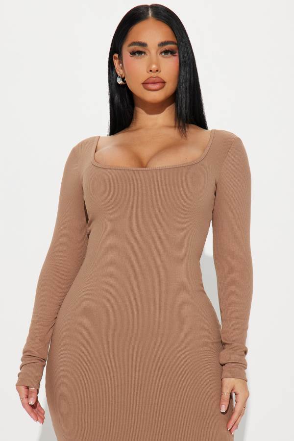 Grey Brown Fashion Nova Ava Shapewear Maxi Women Dress USA | 627491JIU