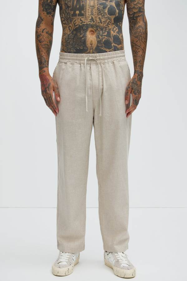 Grey Fashion Nova Bahamas Linen Men Pants USA | 219675THO