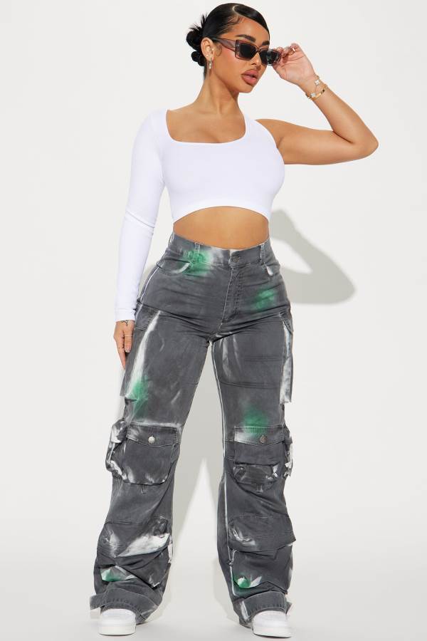 Grey Fashion Nova Big Time Cargo Women Pants USA | 463987LVJ