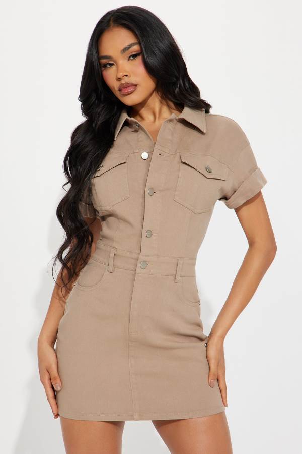 Grey Fashion Nova Denise Denim Mini Women Dress USA | 569471BPE