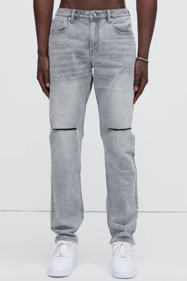 Grey Fashion Nova Ghost Slim Men Jeans USA | 912084HTI