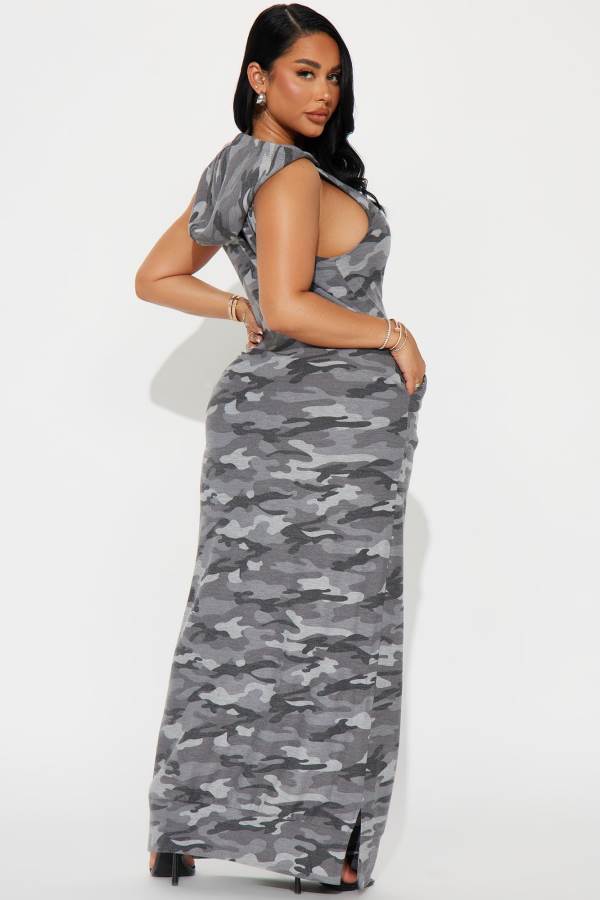 Grey Fashion Nova Hide Out Maxi Women Dress USA | 130864JRG