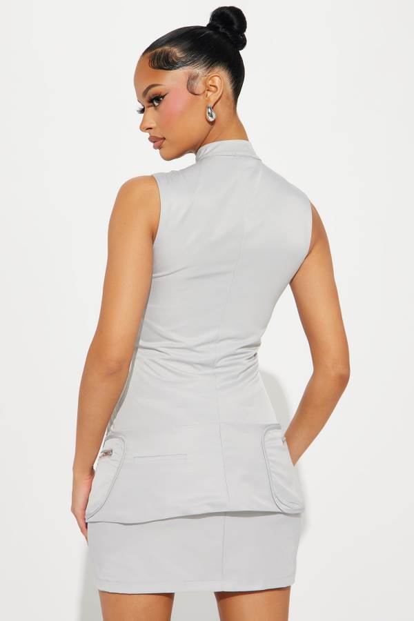 Grey Fashion Nova Infinity Cargo Mini Women Dress USA | 347892LFJ