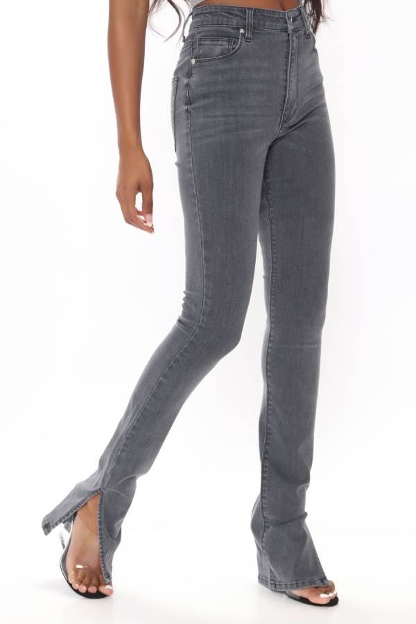 Grey Fashion Nova Tall Soho Side Split Skinny Women Jeans USA | 250349FKG