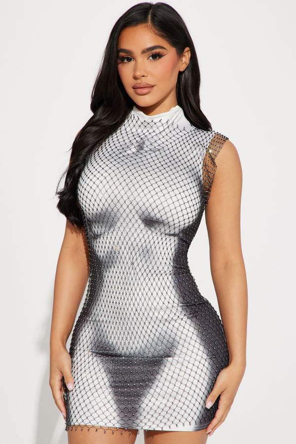 Grey Fashion Nova Tamara Body Heat Mini Set Women Dress USA | 183450RFW